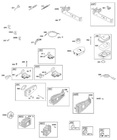 A - Depuratore aria, comandi, sistema di scarico, molla regolatore, accensione B&S - 09 €¦ 09D902-2236-B1 brand Stihl